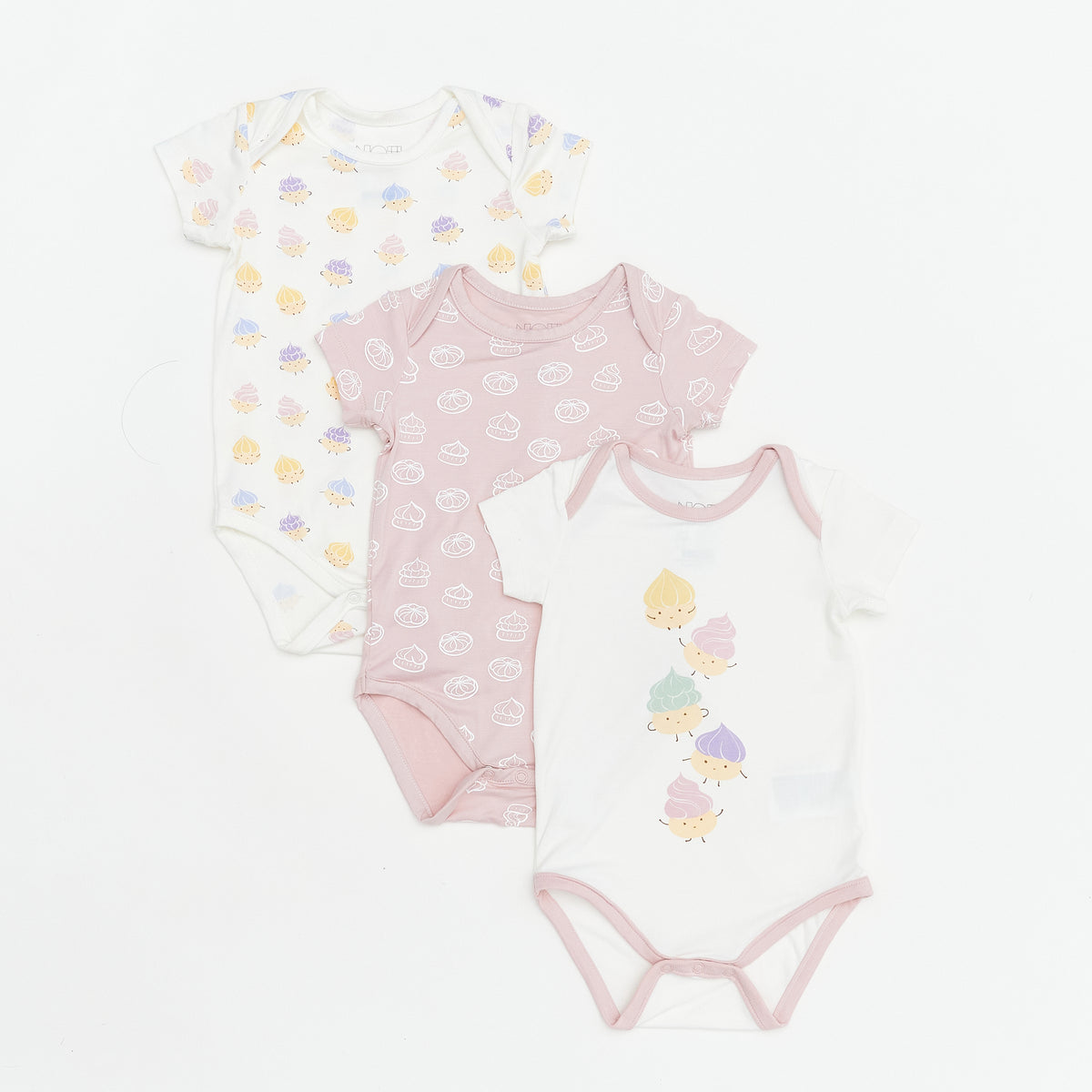 Not Too Big Iced Gem Short Sleeve Bodysuits - 3 Pack