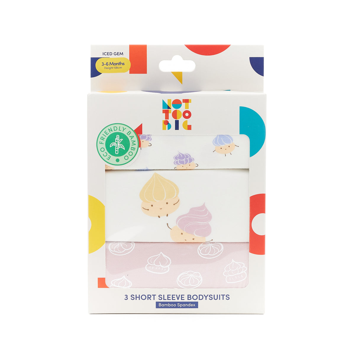 Not Too Big Iced Gem Short Sleeve Bodysuits - 3 Pack