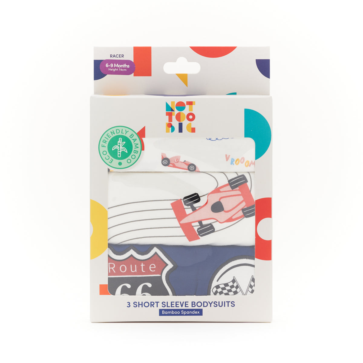 Not Too Big Tiny Racer Short Sleeve Bodysuits - 3 Pack