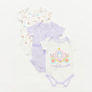 Princess Short Sleeve Bodysuits - 3 Pack
