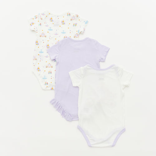 Princess Short Sleeve Bodysuits - 3 Pack