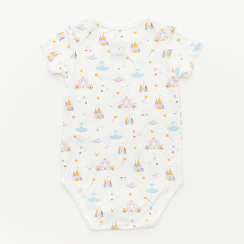 Princess Short Sleeve Bodysuits - 3 Pack