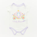 Princess Short Sleeve Bodysuits - 3 Pack
