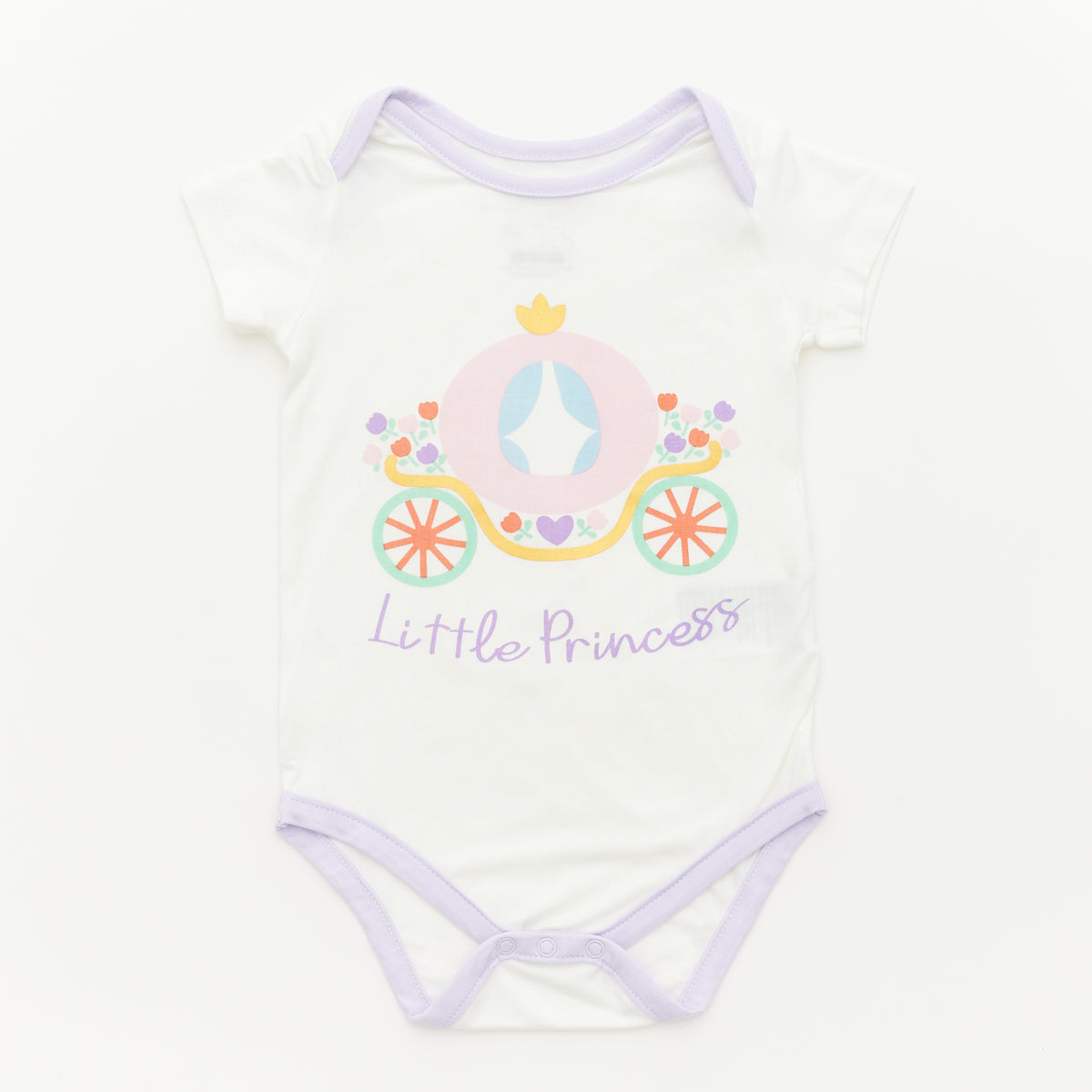 Princess Short Sleeve Bodysuits - 3 Pack
