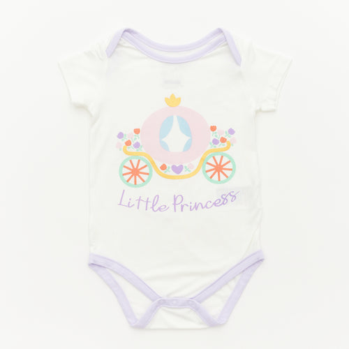 Princess Short Sleeve Bodysuits - 3 Pack