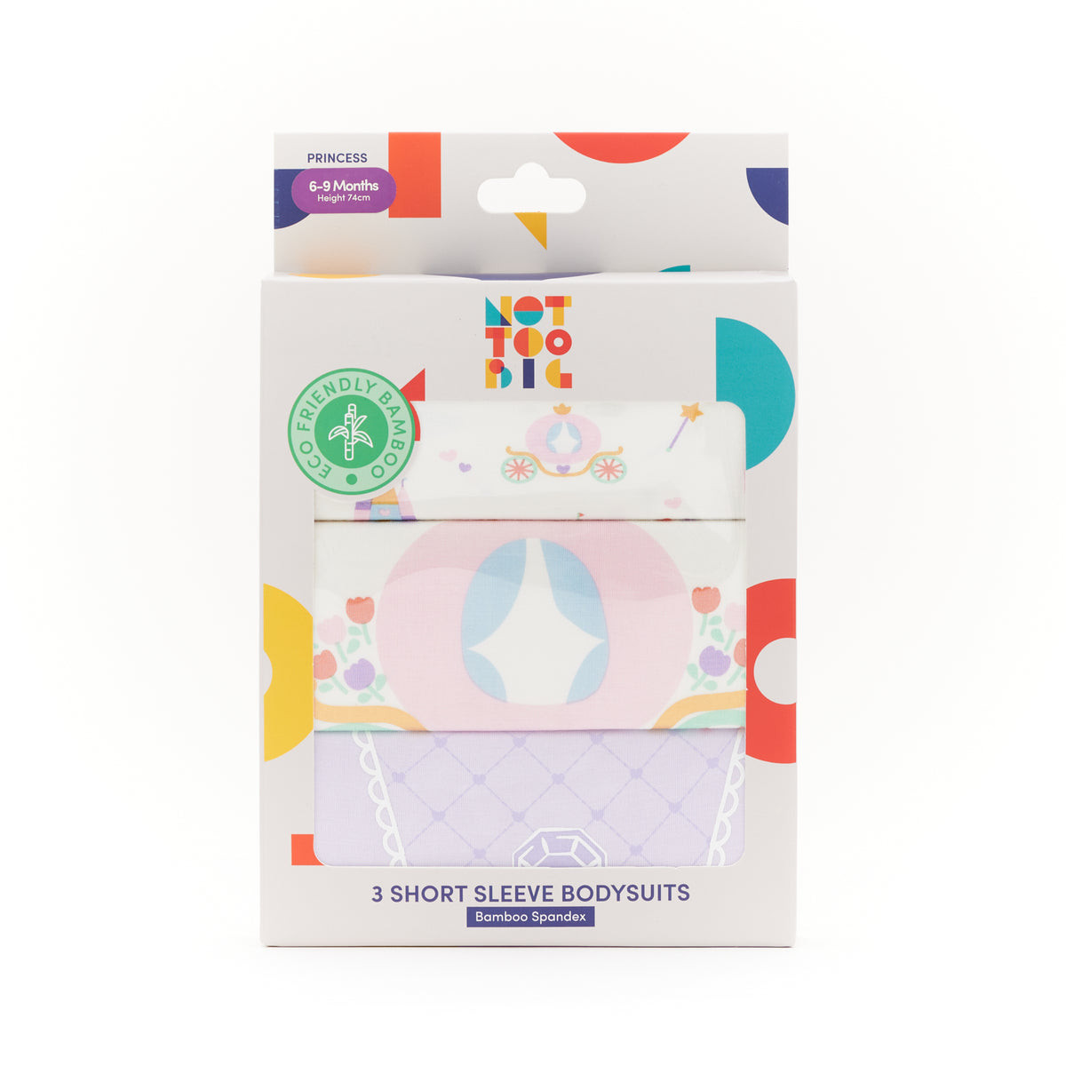 Not Too Big Princess Short Sleeve Bodysuits - 3 Pack