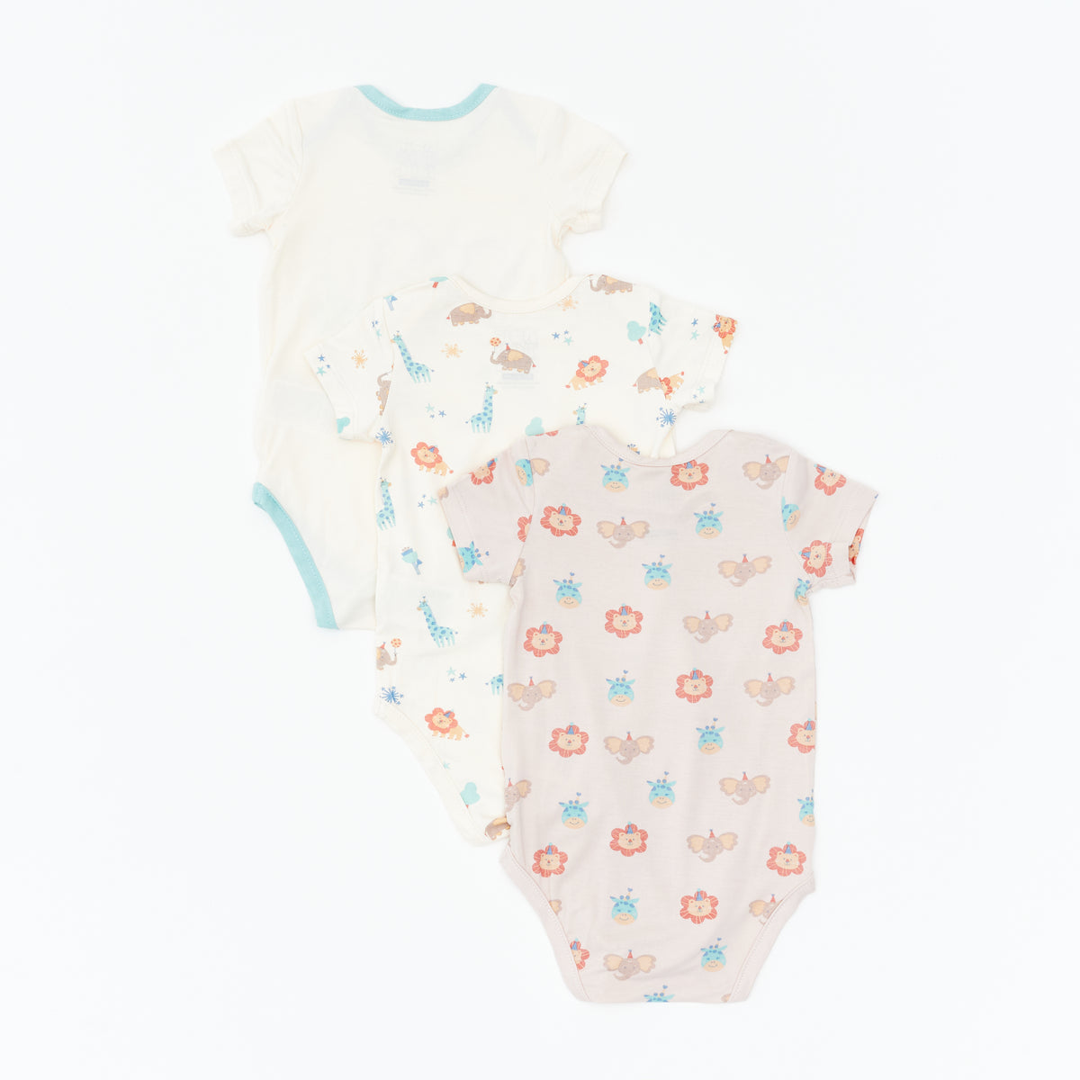 Safari Party Short Sleeve Bodysuit - 3 Pack