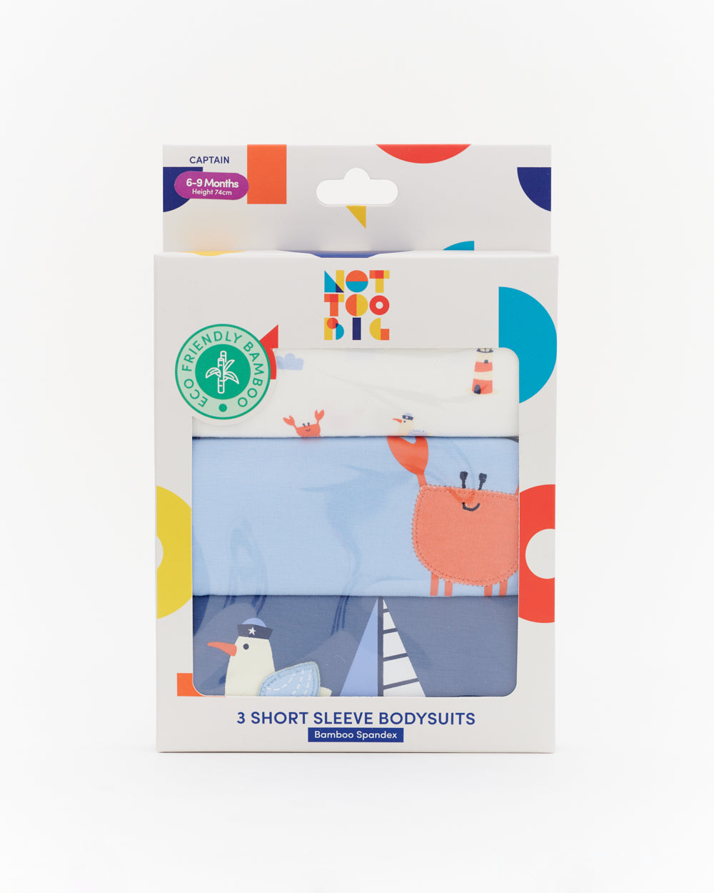 Not Too Big Captain Bodysuit - 3 Pack