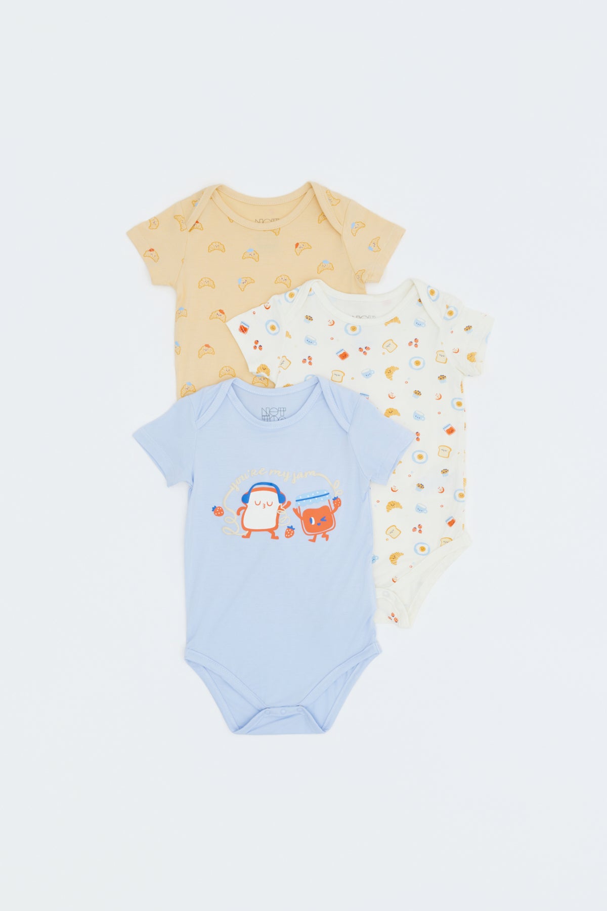 Not Too Big Breakfast Bunch Bodysuit - 3 Pack