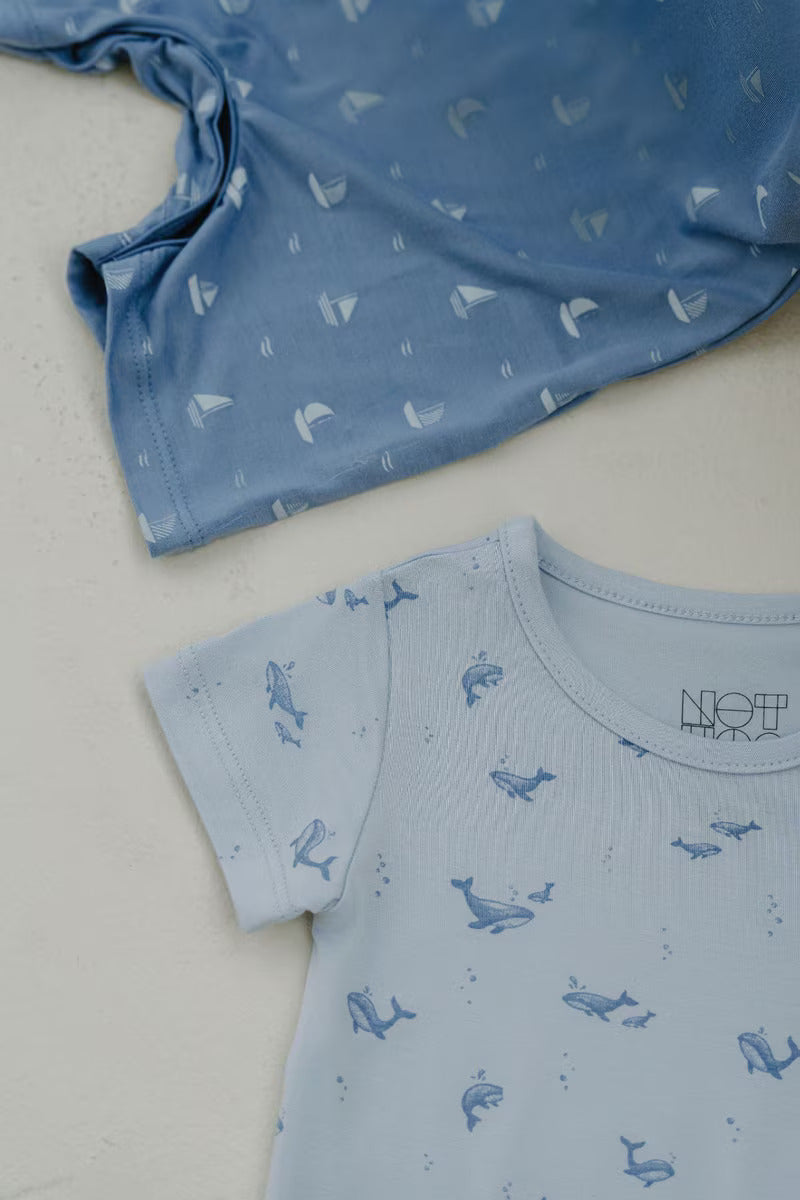 Not Too Big Whaley Romper - 2 Pack