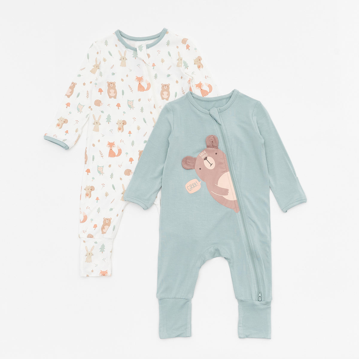 Not Too Big Woodland Sleepsuit - 2 Pack
