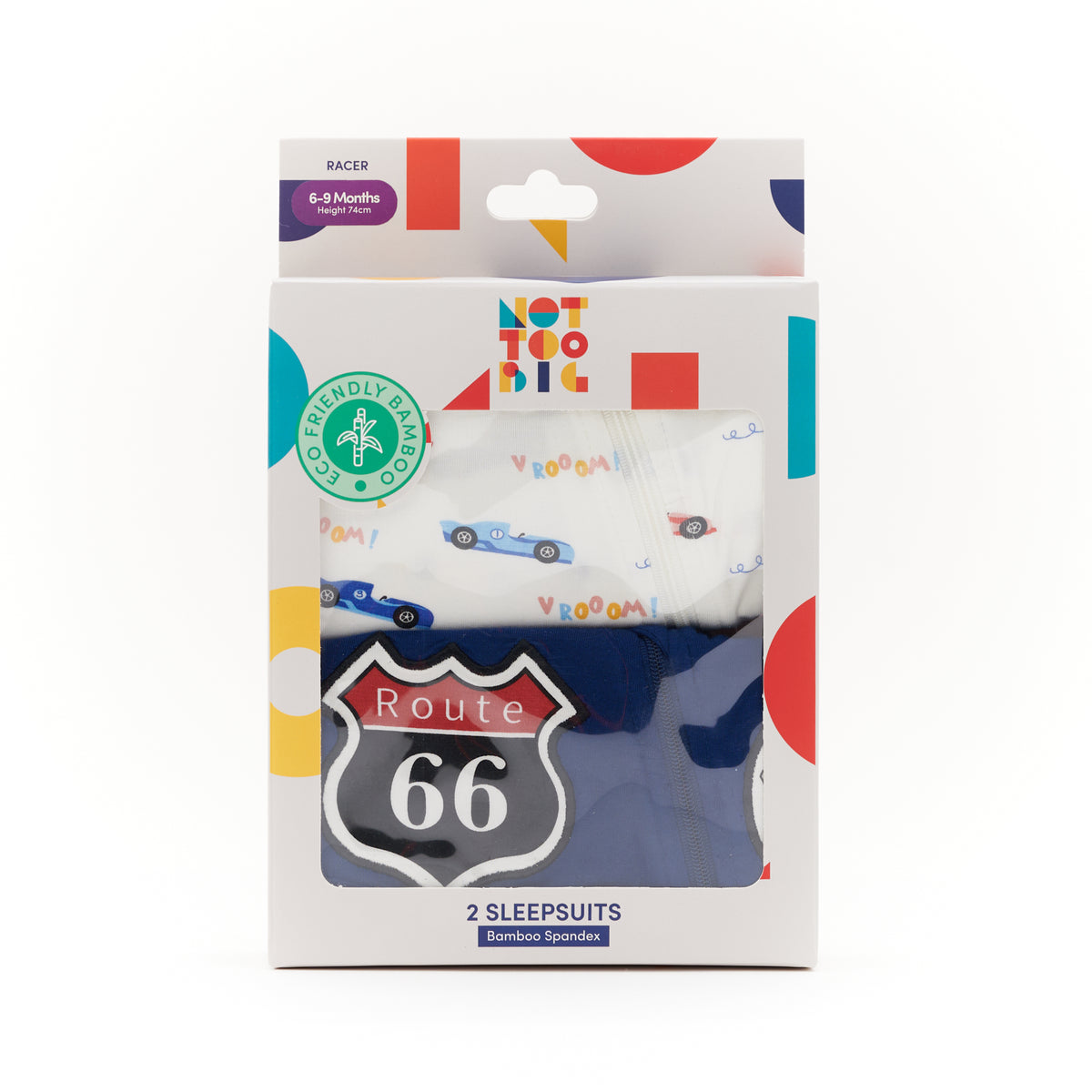 Not Too Big Tiny Racer Sleepsuits - 2 Pack