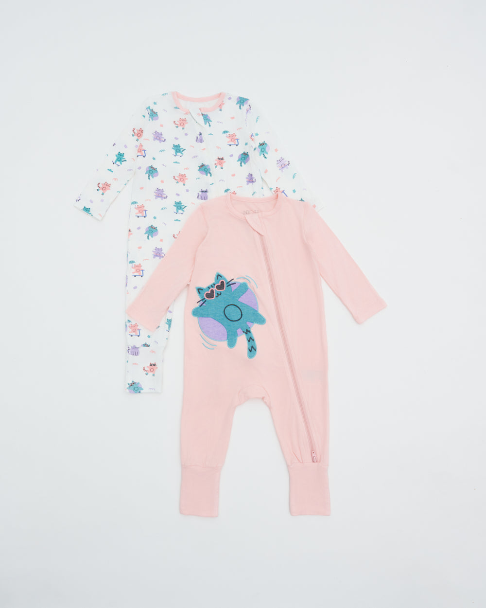 Not Too Big Kitten Sleepsuit - 2 Pack
