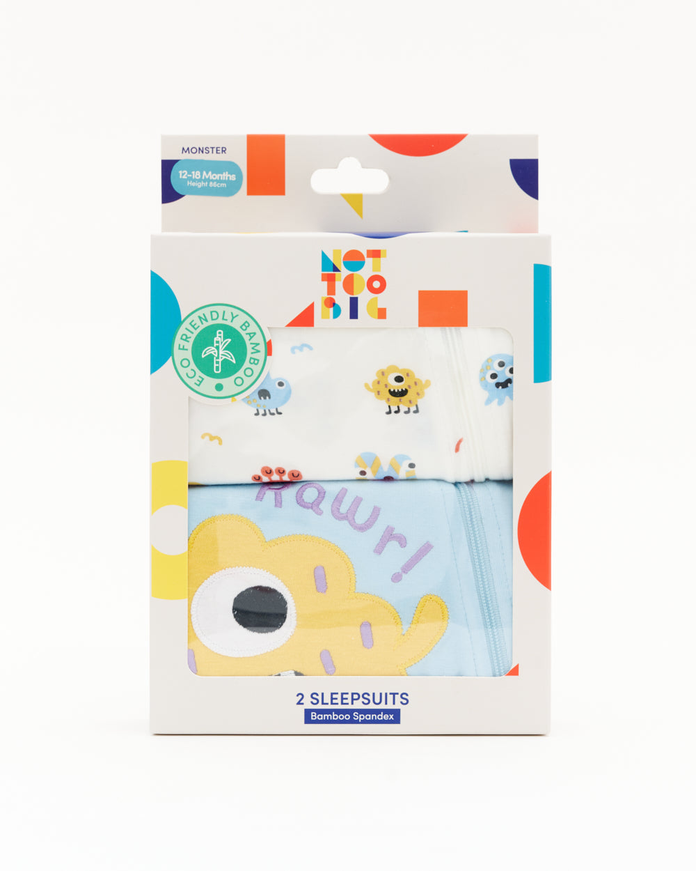 Not Too Big Monster Sleepsuit - 2 Pack