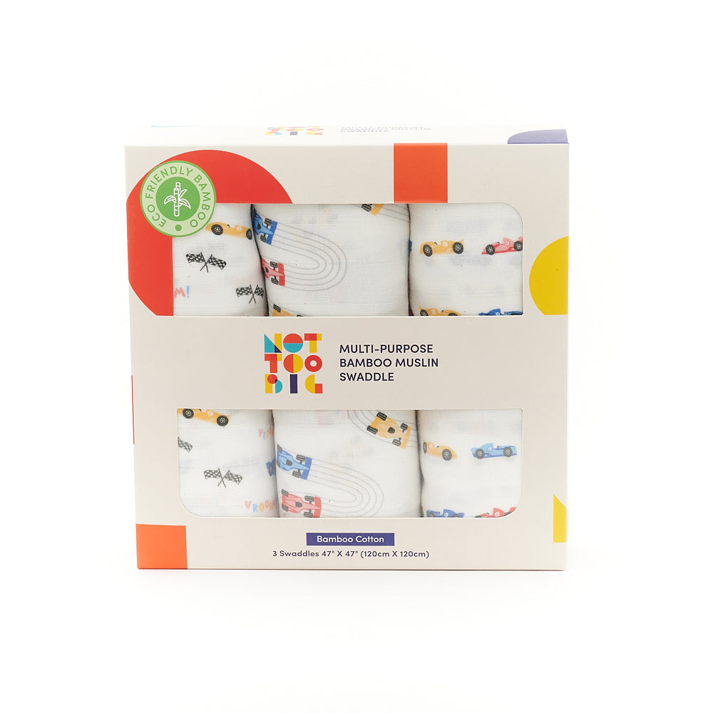Not Too Big Bamboo Swaddles 3pk - Assorted Designs