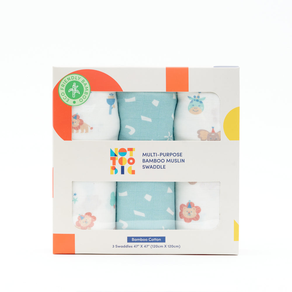 Not Too Big Bamboo Swaddles 3pk - Assorted Designs