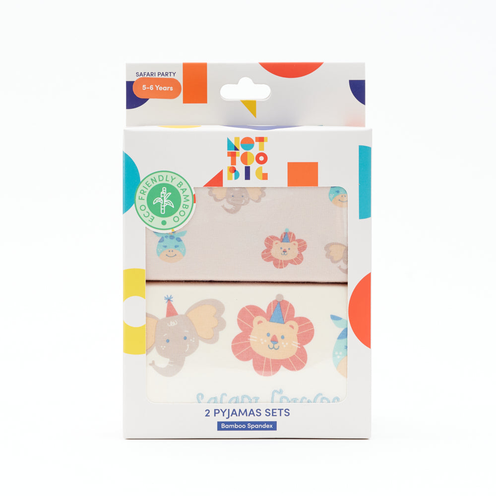 Not Too Big Safari Party Pyjamas - 2 Pack