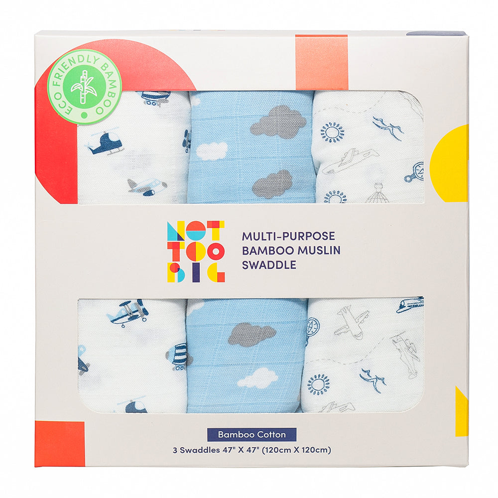 Not Too Big Bamboo Swaddles 3pk - Assorted Designs