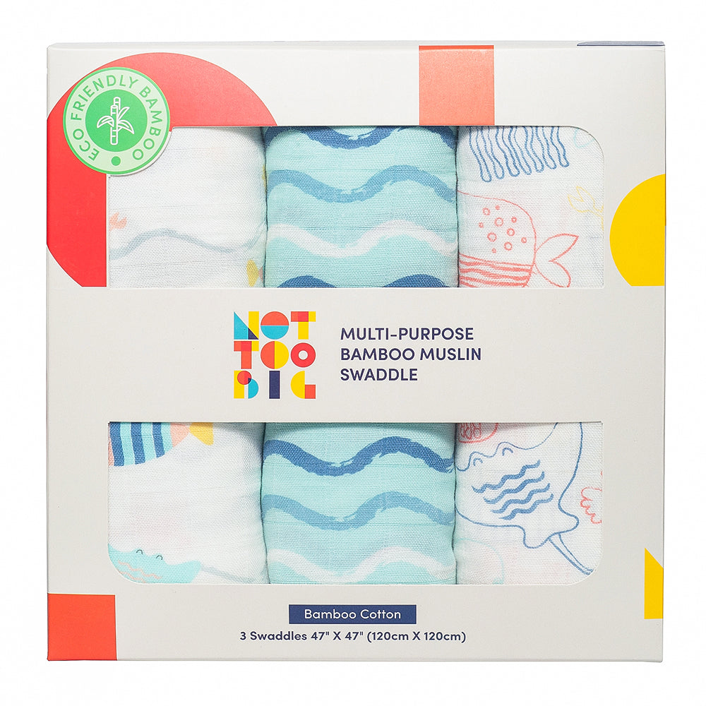 Not Too Big Bamboo Swaddles 3pk - Assorted Designs