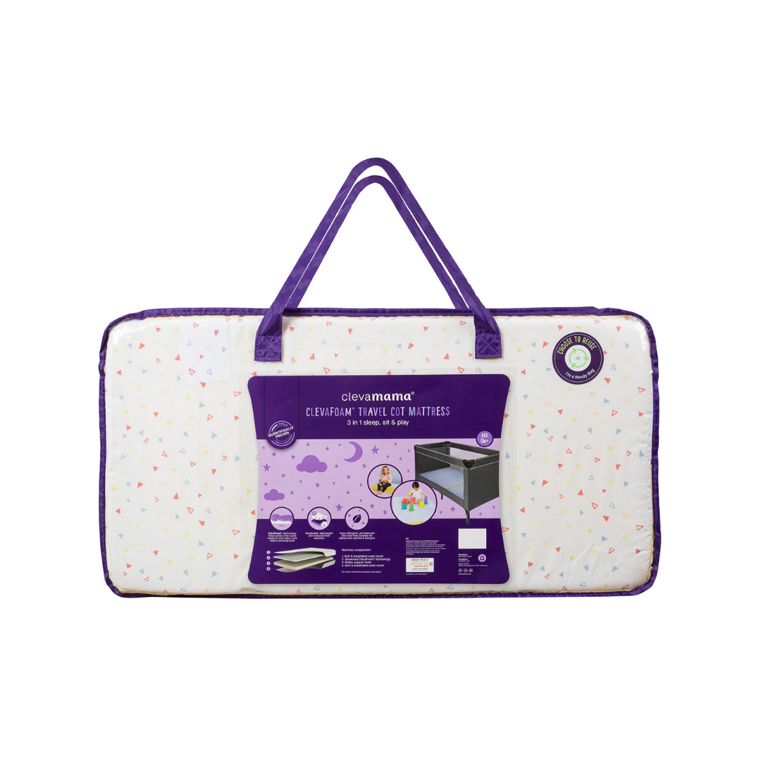 Clevamama ClevaFoam Travel Cot Mattress 3 in 1 Sleep Sit