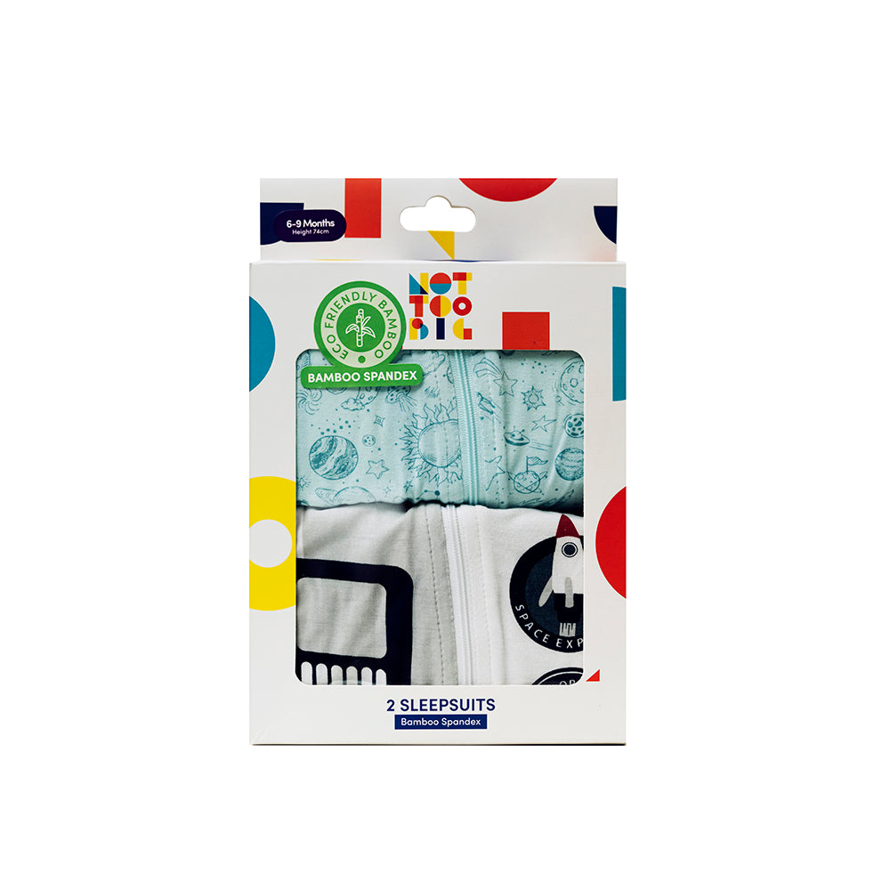 Not Too Big Outerspace Bamboo Shortsleeve Bodysuit - 3 Pack